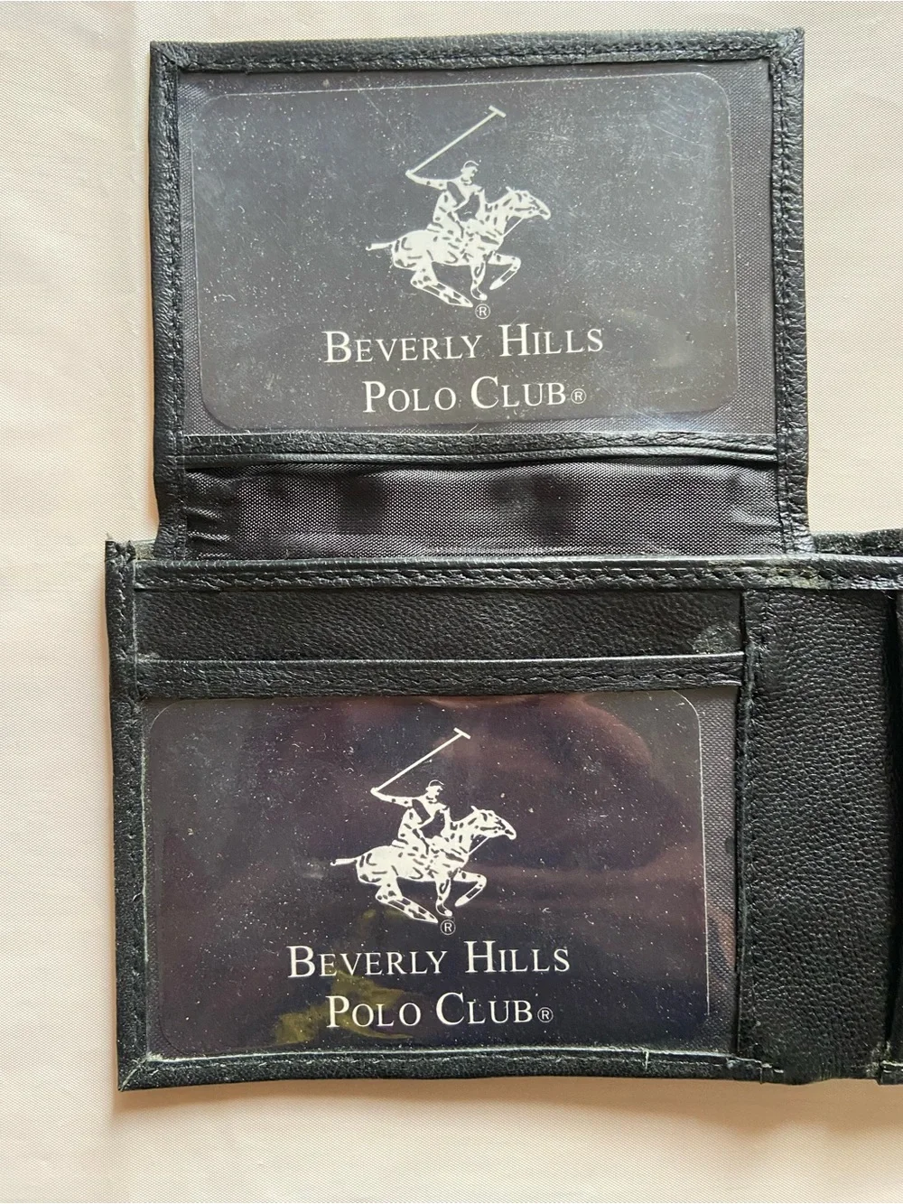 Beverly Hills Polo Club Mens Black Textured Leather Wallet New INL#456